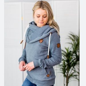 Wanakome Athena Asymmetrical Hooded Sweatshirt SIZE XS